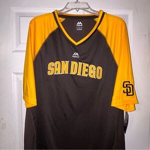 ⚾️🏟️ San Diego Padres V-Neck MLB Baseball Polyester Shirt 🏟️⚾️